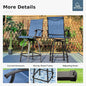 Bar Stools Set of 2, Navy Blue Textilene Swivel Patio Seats