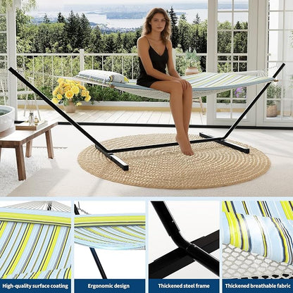 Double Hammock with Heavy-Duty Steel Stand, 2 Person Portable Hammock, 450LBS - Image 5