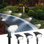 Kingsyard Solar Lights Outdoor Waterproof IP68, 47 LEDs 3 Lighting Modes USB & Solar Powered Garden Yard Pathway Spot Lights for Outside Landscape, Auto On/Off, 4 Pack(Cool White)