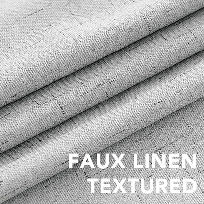 H.VERSAILTEX 100% Blackout Curtains for Bedroom Thermal Insulated Linen Textured Curtains Heat and Full Light Blocking Drapes Living Room Curtains 2 Panel Sets, Glacier Gray, 52x45 Inch