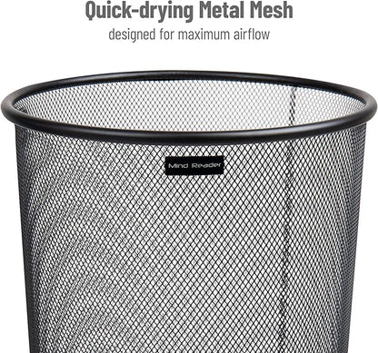 Mind Reader Umbrella Stand, Multi-Purpose Mesh Storage Stand, Organizer for Office and Entryway, Metal Mesh, Black