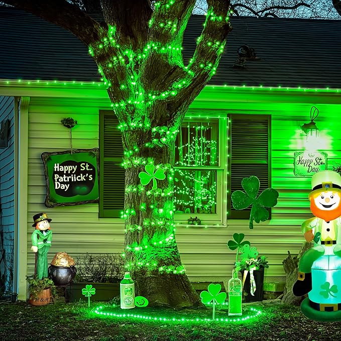 String Lights 163 ft Green 500 LED with Remote and 8 Modes