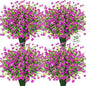 20 Bundles Artificial Flowers for Outdoors Fake Plastic Flowers UV Resistant Realistic Faux Plants Shrubs for Spring Summer Garden Porch Yard Patio Planter Window Box Home Decor, Fuchsia