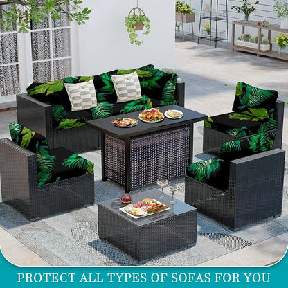 12Pcs Stretch Patio Cushion Covers, Outdoor Couch Covers Replacement, Outdoor - Image 4
