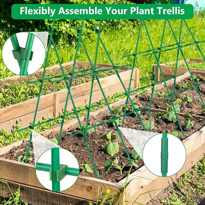 Lezmarket 36 Pack Garden Stakes(16" Each), Plant Support Stakes, DIY 4ft 5ft 6ft 7ft Sturdy Fiberglass Plant Sticks Support Garden Trellis for Growing Climbing Tomato Vegetables Flowers