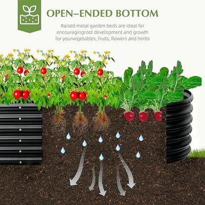 Galvanized Raised Garden Bed, Outdoor Planter Bed, Metal Planter Box for Gardening and Planting,8x2x1.5ft, Light Green