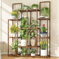 EnHomee Plant Stand Indoor Wood Plant Stand Outdoor Plant Shelf with 14-18 Potted Double Rod Large Plants Holder 440LBS Plants Shelves for Living Room Patio Balcony Yard Garden 44.8''W×11.6''D×47''H