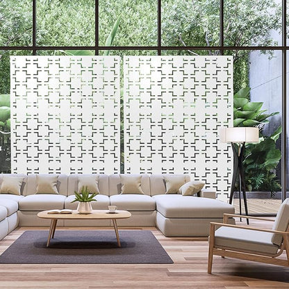 Decorative Privacy Fence Panel, Metal, 47 x 72 in, White