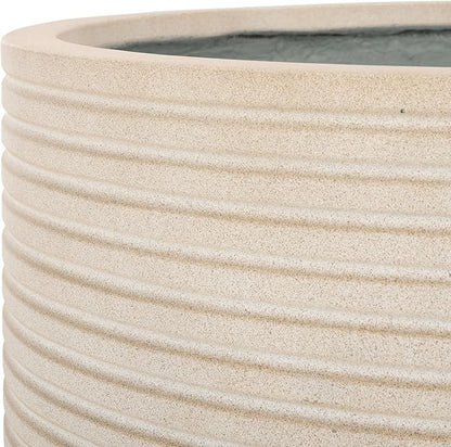 SAFAVIEH Outdoor Collection Nardo Beige Cement Ficonstone Planter Pot