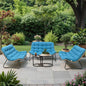 Crestlive Products Outdoor Loveseat 3PCS, Outdoor Sofa Set, All-Weather Boho Rattan Patio Furniture with Soft Cushion for Balcony, Poolside, Backyard (Without Table)