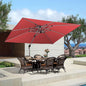 PURPLE LEAF 10' X 12' Patio Umbrella Outdoor Rectangle Umbrella Large Cantilever Umbrella Windproof Offset Heavy Duty Sun for Garden Deck Pool Patio, Terra