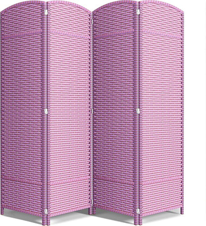 Sorbus 4-Panel Black Room Divider with Double Hinged Panels, 6 ft Tall Folding Privacy Screen