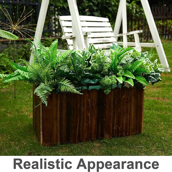 Artificial Greenery Bundle, 14 Bunches, 11 Varieties, UV-Resistant Plastic