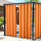 NICETOWN Canvas Outdoor Curtains 2 Panels = 110" Wide by 95" L for Patio Waterproof, Waterproof & Windproof Rustproof Top and Botom Grommet Outdoor Curtains/Drapes for Porch/Cabana, Orange