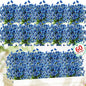 60 Pack Artificial Flowers for Outdoor Indoor Fake Plants, Faux Silk Flowers for Outdoors Outside Front Porch Hanging Planter Window Box Garden Spring Decoration(Blue)