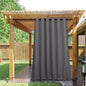 NICETOWN 2 Panels Outdoor Curtains for Patio Waterproof & Windproof, Grommet & Back Tab on Top & Bottom Weighted Drapes Keep Sun/Rain Out with Bouns Rope for Deck, Grey, W84 x L95