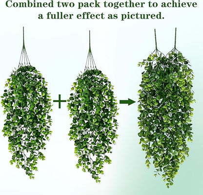 Waipfaru 8Pcs Fake Hanging Plants 2.7ft Fake Plants UV Resistant Fake Vines Artificial Decor for Indoor Outdoor Party Wall Porch Wedding Decoration