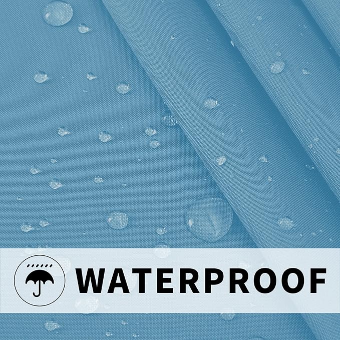 Easy-Going Outdoor Patio Curtains Detachable Tab Top Windproof Weatherproof Curtain for Cabana, Porch, Pergola and Gazebo, Tab Bottom Drape, 2 Panels, 110W x 108L inch, Sky Blue