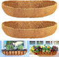 Coco Liners for Planters - 2 Pack 30 Inch Trough Coconut Liners for Planters, Window Box Coco Liners, 100% Natural Coconut Fiber Liners for Wall Hanging Basket, Window Box, Fence Baskets
