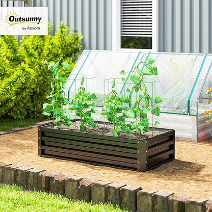 Outsunny Galvanized Raised Garden Bed, 4' x 2' x 1' Metal Planter Box, for Growing Vegetables, Flowers, Herbs, Succulents, Gray