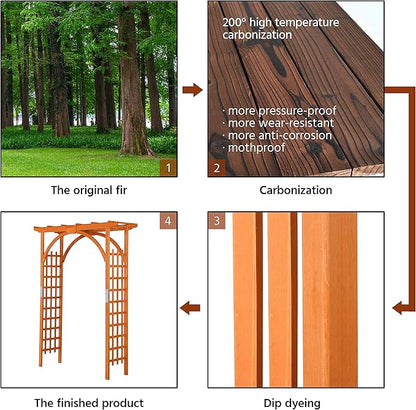 Yaheetech 85in Wooden Garden Trellis Horticulture Garden Arch Arbor for Climbing Planting Plant Stand in Garden Yard Outdoor, Brown