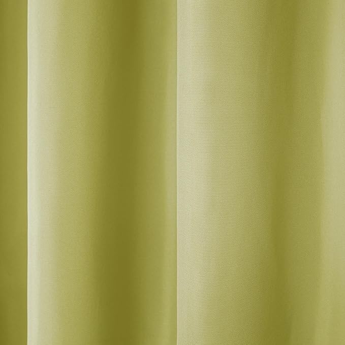 TOWN & COUNTRY BASICS Cabana Solid Heavyweight Indoor Outdoor Curtains, Light Filtering Opacity with Grommet Top, Water Repellent, 2-Pack Set, 54"x84", Kiwi Green