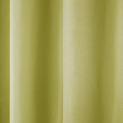 TOWN & COUNTRY BASICS Cabana Solid Heavyweight Indoor Outdoor Curtains, Light Filtering Opacity with Grommet Top, Water Repellent, 2-Pack Set, 54"x120", Kiwi Green