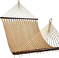 Lazy Daze Hammocks 10.5 FT Double 2 Person Caribbean Rope Hammock, Hand Woven Polyester Hammock with Spreader Bars, for Outside Outdoor Backyard Patio Poolside, 450 LBS Capacity, Tan