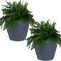 Sunnydaze 24-Inch Anjelica Large Plastic Pot for Plants - Outdoor Double-Walled Large Plastic Planter with Drillable Drainage Holes - Slate - 2pk