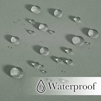 NICETOWN 2 Panels Outdoor Curtains for Patio Extra Wide 84", Waterproof & Windproof Grommet & Back Tab Fixed Top and Bottom Thermal Insulated Drapes with Rope for Gazebo, Sage Green, W84 x L95