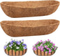 Legigo 2 Pack Trough Coco Liner for Planters- 48 Inch Window Box Liners Coconut Coir Basket Liners, Planter Box Coconut Liner for Window Flower Box Pots, Fence Trough Planter, Wall Planter Basket