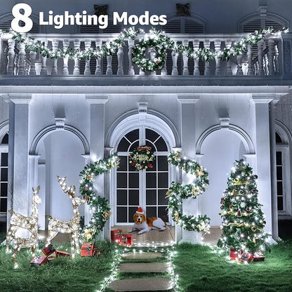 String Lights 196 ft 600 LED Cool White Outdoor Waterproof