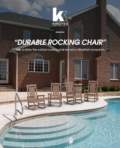 Rocking Chairs 2-Pack, Brown HDPE, 350 lb Capacity