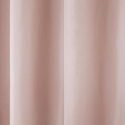 TOWN & COUNTRY BASICS Cabana Solid Heavyweight Indoor Outdoor Curtains, Light Filtering Opacity with Grommet Top, Water Repellent, 2-Pack Set, 54"x84", Blush