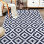 SAND MINE Reversible Mats, Plastic Straw Rug, Modern Area Rug, Large Floor Mat and Rug for Outdoors, RV, Patio, Backyard, Deck, Picnic, Beach, Trailer, Camping, Dark Blue & White, 6' x 9'