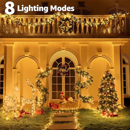 String Lights, 196 FT, 600 LEDs, Warm White, IP44 Waterproof