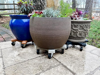 Bosmere 14" Plant Caddie - Heavy-Duty Rolling Plant Stand with Locking Wheels, 500 lb Capacity – Durable Plant Caddy for Indoor/Outdoor Use, Adobe