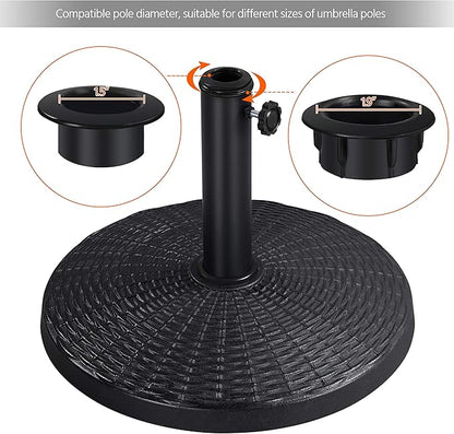 Yaheetech 22 lbs Heavy Duty Outdoor Umbrella Base 18" Round Patio Umbrella Stand Market Umbrella Base for Garden & Lawn, Black