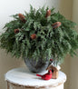 Cedar Stems Artificial Norfolk Pine Branches for Christmas Decor, 12 PCS Fake Pine Stems with 5 PCS Big Pine Cones Branches Realistic Fake Plants Faux Greenery for Vases DIY Garland Xmas Table Indoor