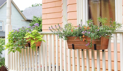 Achla Designs C-20C Copper Plated Flower Box, Medium Window Flowerbox Planter
