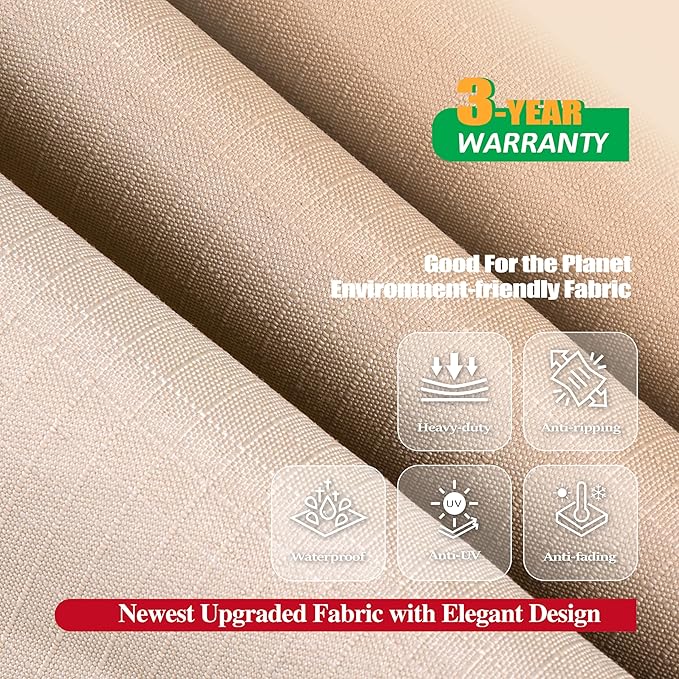 Furniture Set Cover for Patio Table and Chairs, Waterproof, Beige 74x47 Inch