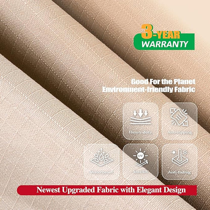 Furniture Set Cover for Patio Table and Chairs, Waterproof, Beige 74x47 Inch