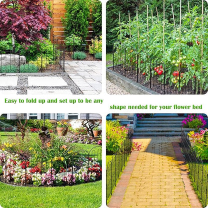 Decorative Garden Fence Outdoor 24in x 10ft Coated Metal RustProof Landscape - Image 6