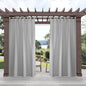 Exclusive Home Cabana Solid Indoor/Outdoor Light Filtering Hook-and-Loop Tab Top Curtain Panel Pair, 54"x120", Cloud Grey