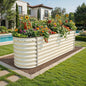 YITAHOME 24" Tall 9 in 1 Raised Garden Bed Kit,96x24 in Large Galvanized Metal Planter Box with Gloves, Safety Rubber & Support Rod, Outdoor Flower Bed for Plants Vegetables Flowers, White