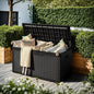 Deck Box 97 Gallon Black Resin Outdoor Storage Bench with Lock