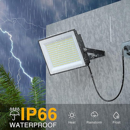 Onforu 300W Flood Lights Outdoor,30000lm Bright LED Work Light with Plug,6500K Daylight White LED Stadium Lighrs,IP66 Waterproof Security Yard Lights for Yard Garage Stadium 2 Pack