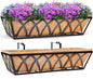 24in 2pcs Planter Box with Coco Liner, Rust-Resistant Metal Frame, Hydration and Drainage for Indoor or Outdoor Use