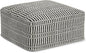 SIMPLIHOME Safford Square Pouf - 20 inch Wide Upholstered PET Polyester Ottoman in Black and White, Boho Indoor/Outdoor Footstool or Extra Seating for Living Room, Bedroom, or Patio, Assembled