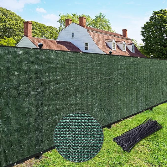 UPGRADE Privacy Fence Screen 4'x41' Dark Green Outdoor 90% Visibility Blockage 170 GSM Mesh Shade Cover Panels for Backyard,Balcony,Home Decoration with Zip Ties,Customized Avaliable